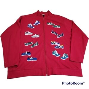 Bechamel Women's large Red Cardigan Sneakers Vintage
